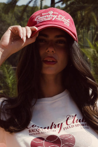 Baseball Cap in Dark Red