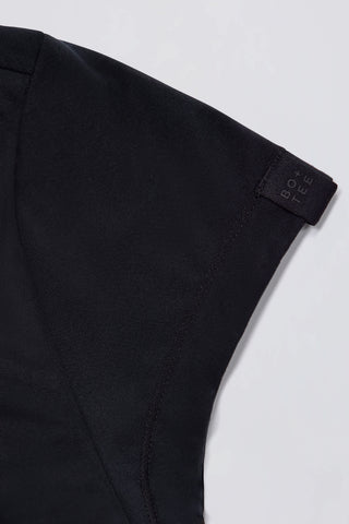 Cut-Out Longline T-Shirt in Black