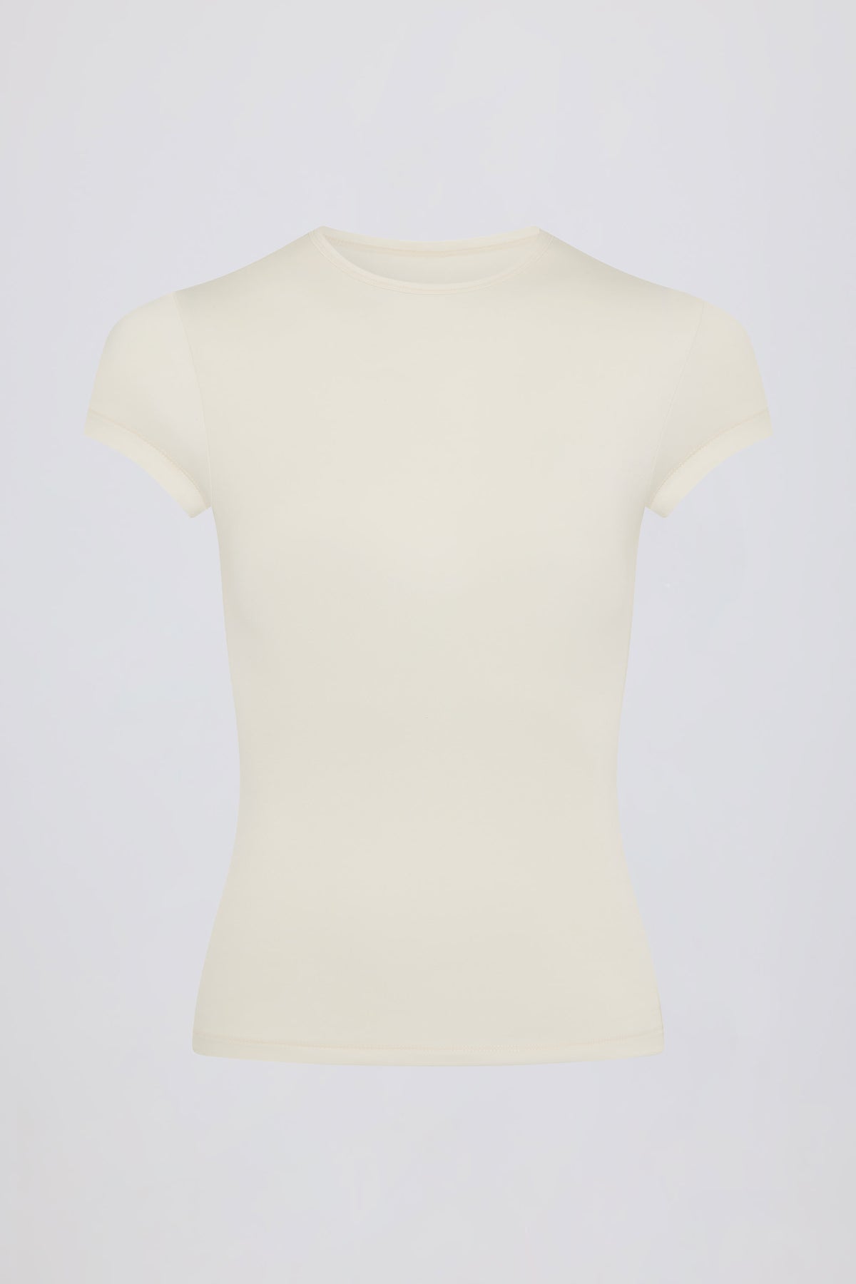Cut-Out Longline T-Shirt in Cream