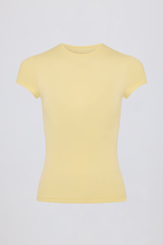 Cut-Out Longline T-Shirt in Lemon