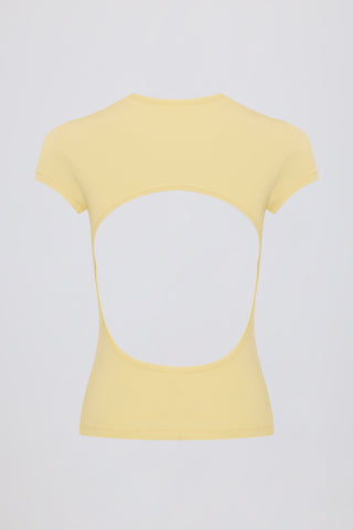 Cut-Out Longline T-Shirt in Lemon