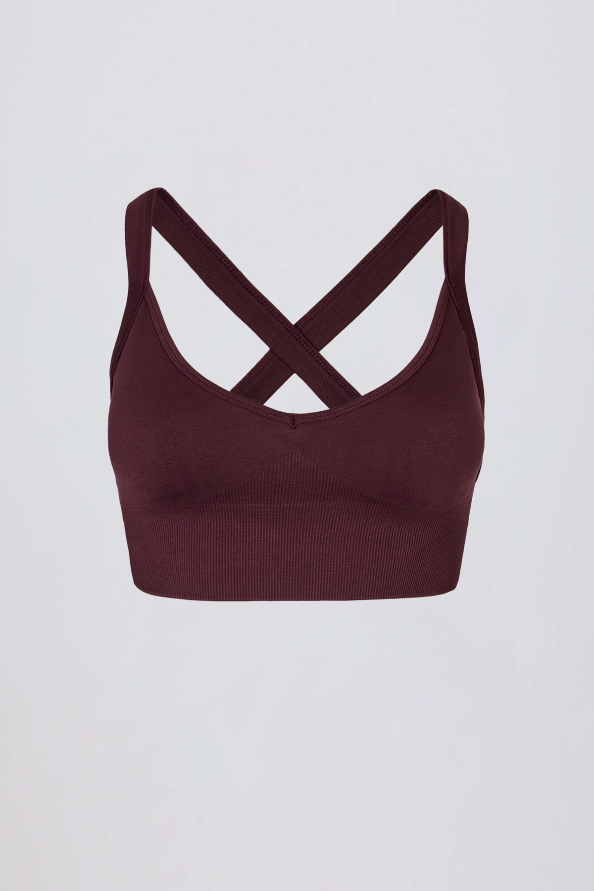 Super Sculpt Seamless Crossback Sports Bra in Burgundy