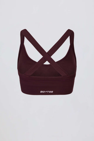 Super Sculpt Seamless Crossback Sports Bra in Burgundy