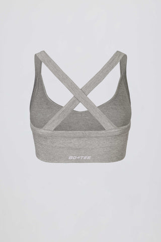Super Sculpt Seamless Crossback Sports Bra in Grey Marl