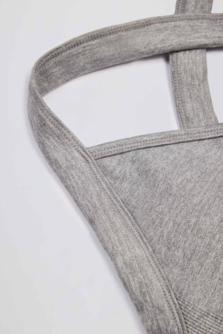 Super Sculpt Seamless Crossback Sports Bra in Grey Marl