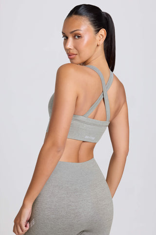 Super Sculpt Seamless Crossback Sports Bra in Grey Marl