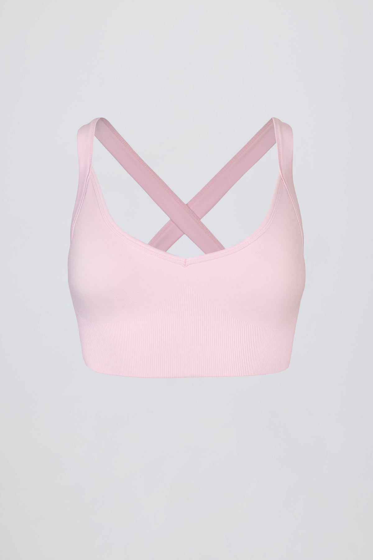 Super Sculpt Seamless Crossback Sports Bra in Powder Pink