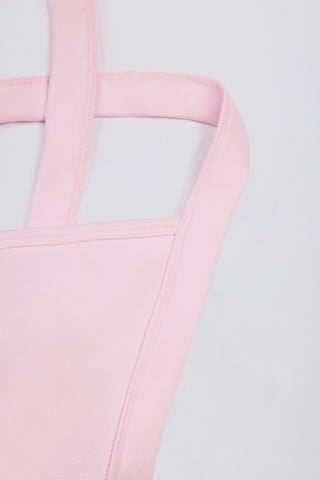 Super Sculpt Seamless Crossback Sports Bra in Powder Pink