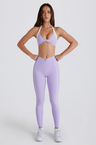 Soft Active Twist-Front Leggings in Lilac