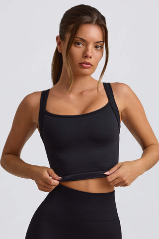 Super Sculpt Seamless Longline Camisole Top in Black