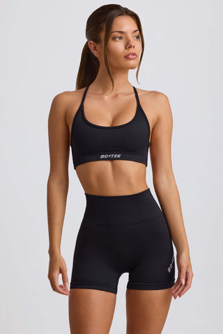 Super Sculpt Seamless Backless Sports Bra in Black
