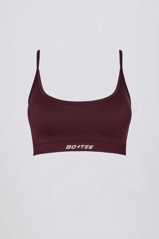 Super Sculpt Seamless Backless Sports Bra in Burgundy