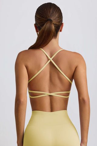 Super Sculpt Seamless Backless Sports Bra in Butter Yellow