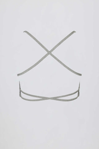 Super Sculpt Seamless Backless Sports Bra in Grey Marl