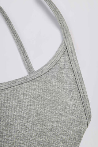 Super Sculpt Seamless Backless Sports Bra in Grey Marl