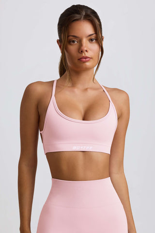 Super Sculpt Seamless Backless Sports Bra in Powder Pink