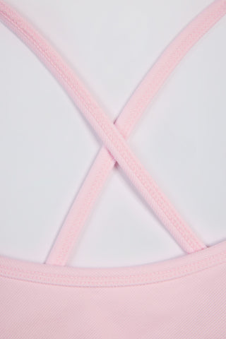 Super Sculpt Seamless Backless Sports Bra in Powder Pink