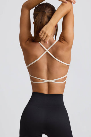 Super Sculpt Seamless Backless Sports Bra in White