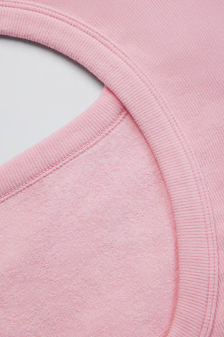 Seamless Soft Rib Cut-Out Crop Top in Powder Pink