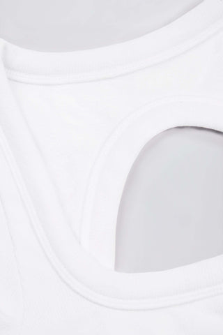 Seamless Soft Rib Cut-Out Crop Top in White