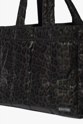 Waterproof Puffer Tote Bag in Black