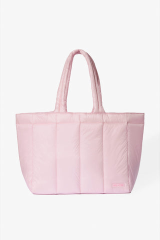 Waterproof Puffer Tote Bag in Powder Pink