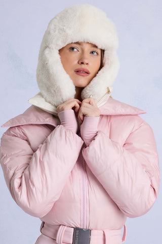 Faux-Fur Trapper Hat in Ice