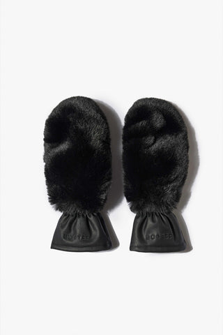 Faux-Fur Gloves in Black