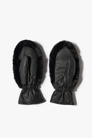Faux-Fur Gloves in Black