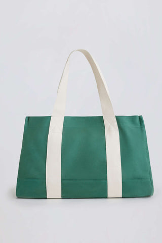 Oversized Canvas Tote Bag in Green