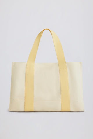 Oversized Canvas Tote Bag in Lemon