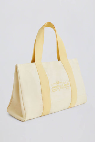 Oversized Canvas Tote Bag in Lemon
