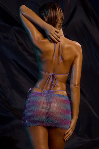 Low-Rise Mini Skirt in Blue Ombré