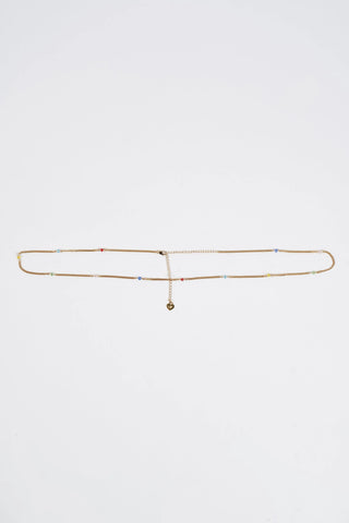 Crystal-Embellished Waist Chain in Gold-Tone Metal