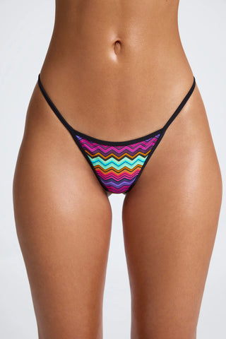 Triangle Thong Bikini Bottoms in Multi Print