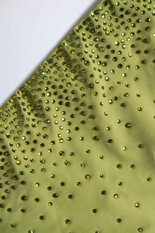 Embellished Cut-Out Swimsuit in Olive Green