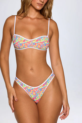 Bandeau Bikini Top in Bright Multi Print