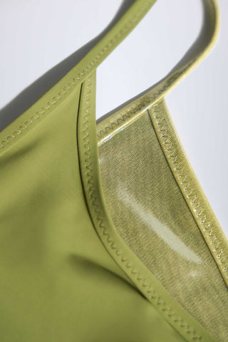 Metallic Layered Bikini Top in Green