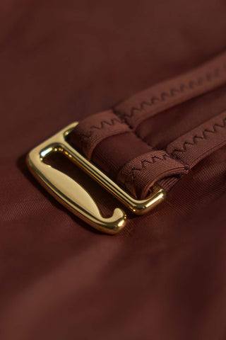 Metallic Layered Swimsuit in Brown