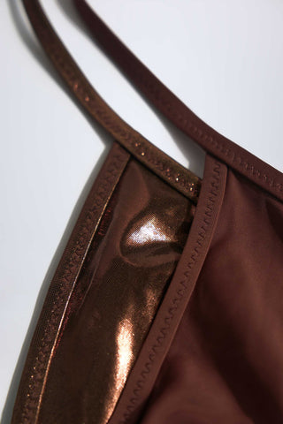 Metallic Layered Swimsuit in Brown