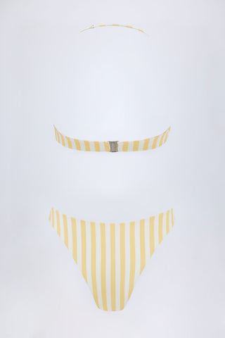 Cut-Out Halterneck Swimsuit in Lemon
