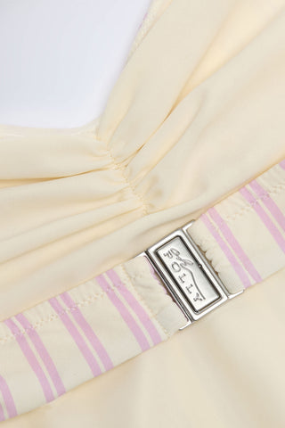 Cut-Out Halterneck Swimsuit in Mauve