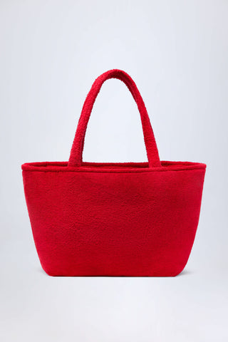 Towelling Tote Bag in Fiery Red