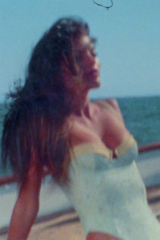 Underwired Balconette Swimsuit in Blue Floral