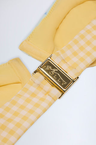 Underwired Balconette Bikini Top in Yellow Gingham