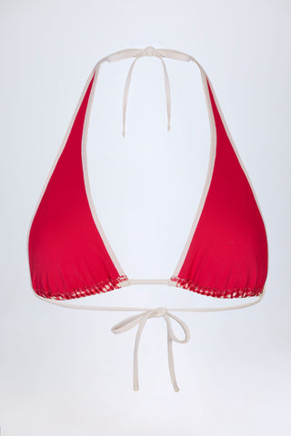 Halterneck Bikini Top in Red Gingham