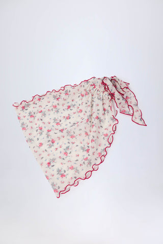 Side-Tie Sarong in Red Floral