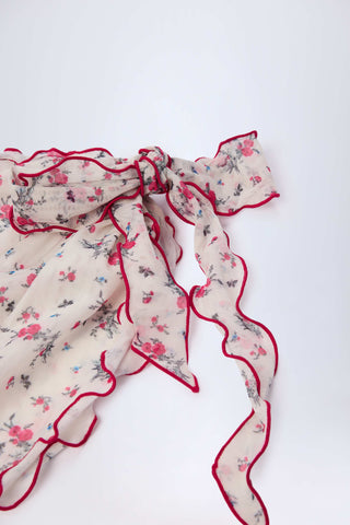 Side-Tie Sarong in Red Floral