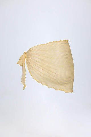 Side-Tie Sarong in Yellow Gingham