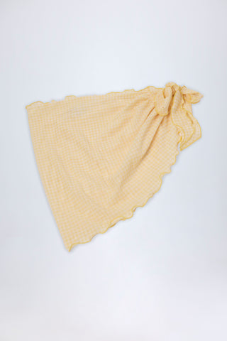 Side-Tie Sarong in Yellow Gingham
